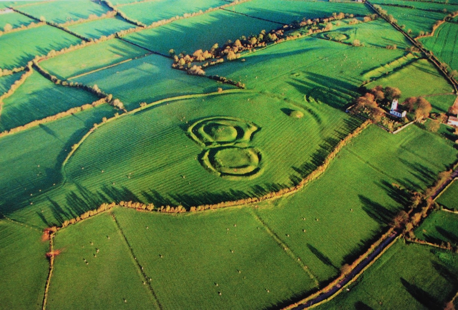 Aerial earth works mound