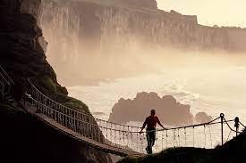 Carrick a rede rope bridge over fog