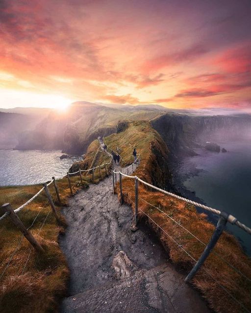 Carrick a rede rope bridge sunrise