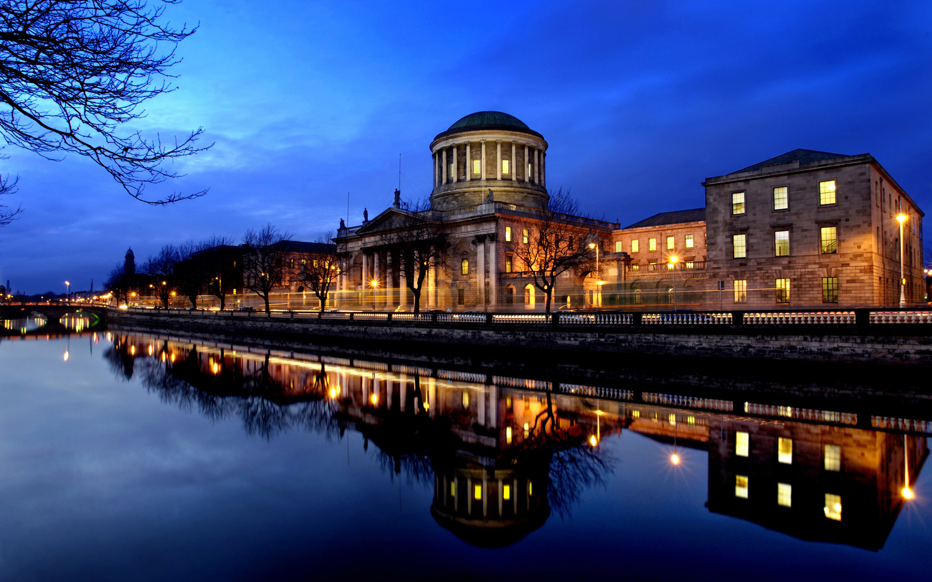 Four Courts on the river Liffey in Dublin Ireland
